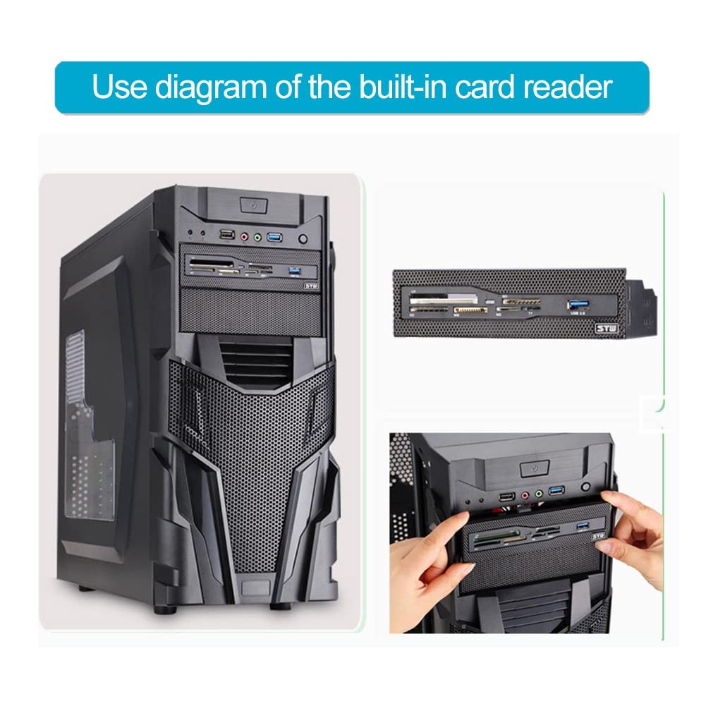 Internal Card Reader PC Dashboard 5.25 Inch Drive Bay Front Panel USB 2.0