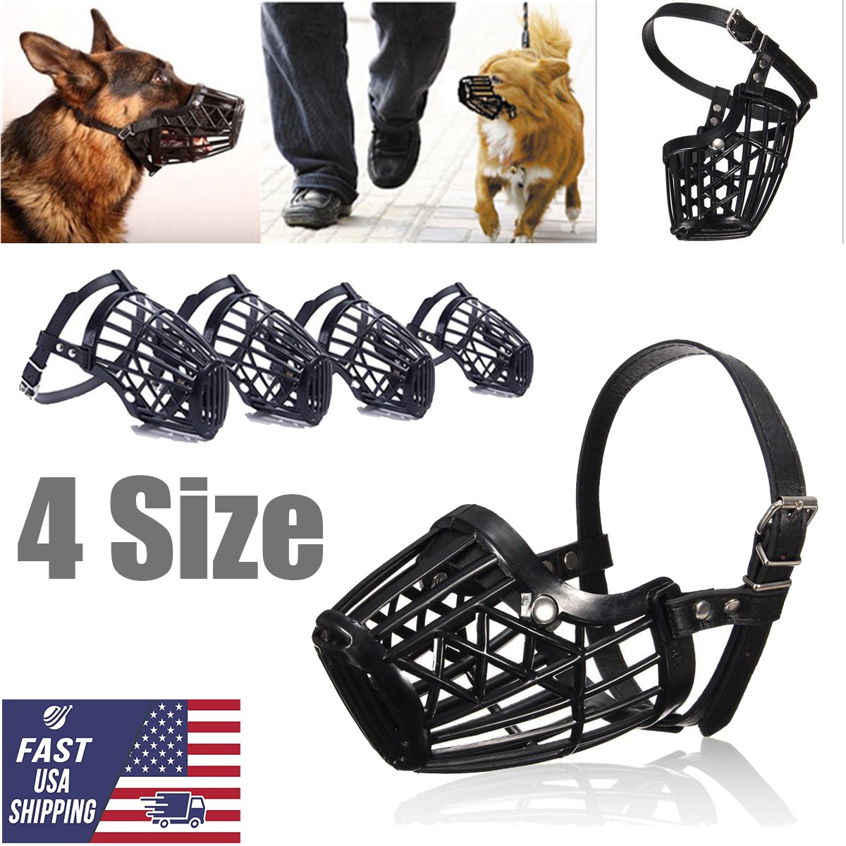 Dog Muzzle, Basket Muzzle Anti Biting Chewing, Sturdy Lightweight Cage Mouth USA
