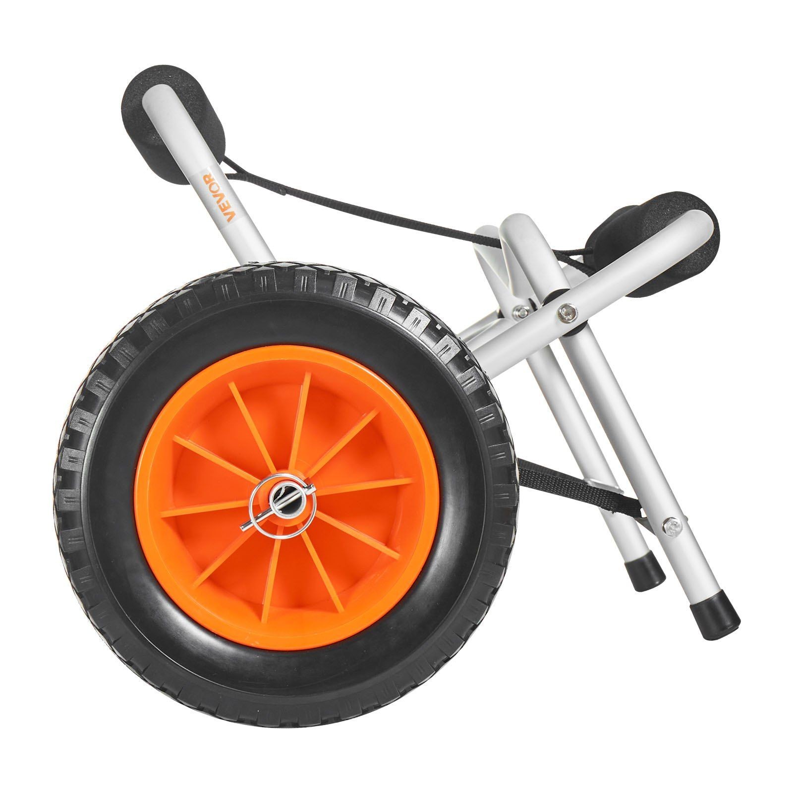 250lb Capacity 10in Solid Tires Foldable Kayak Cart & Paddle Board Trolley