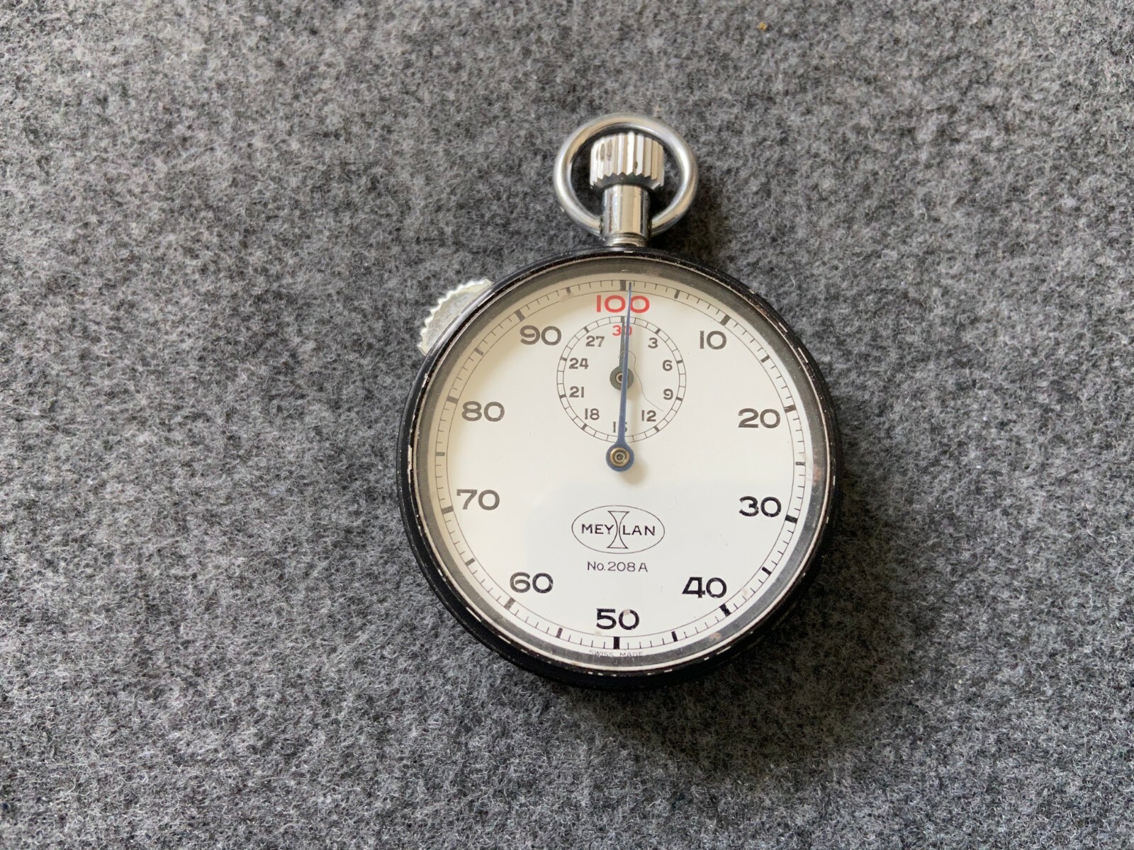 Swiss Made Vintage Meylan No. 208A Mechanical Wind Up Stopwatch