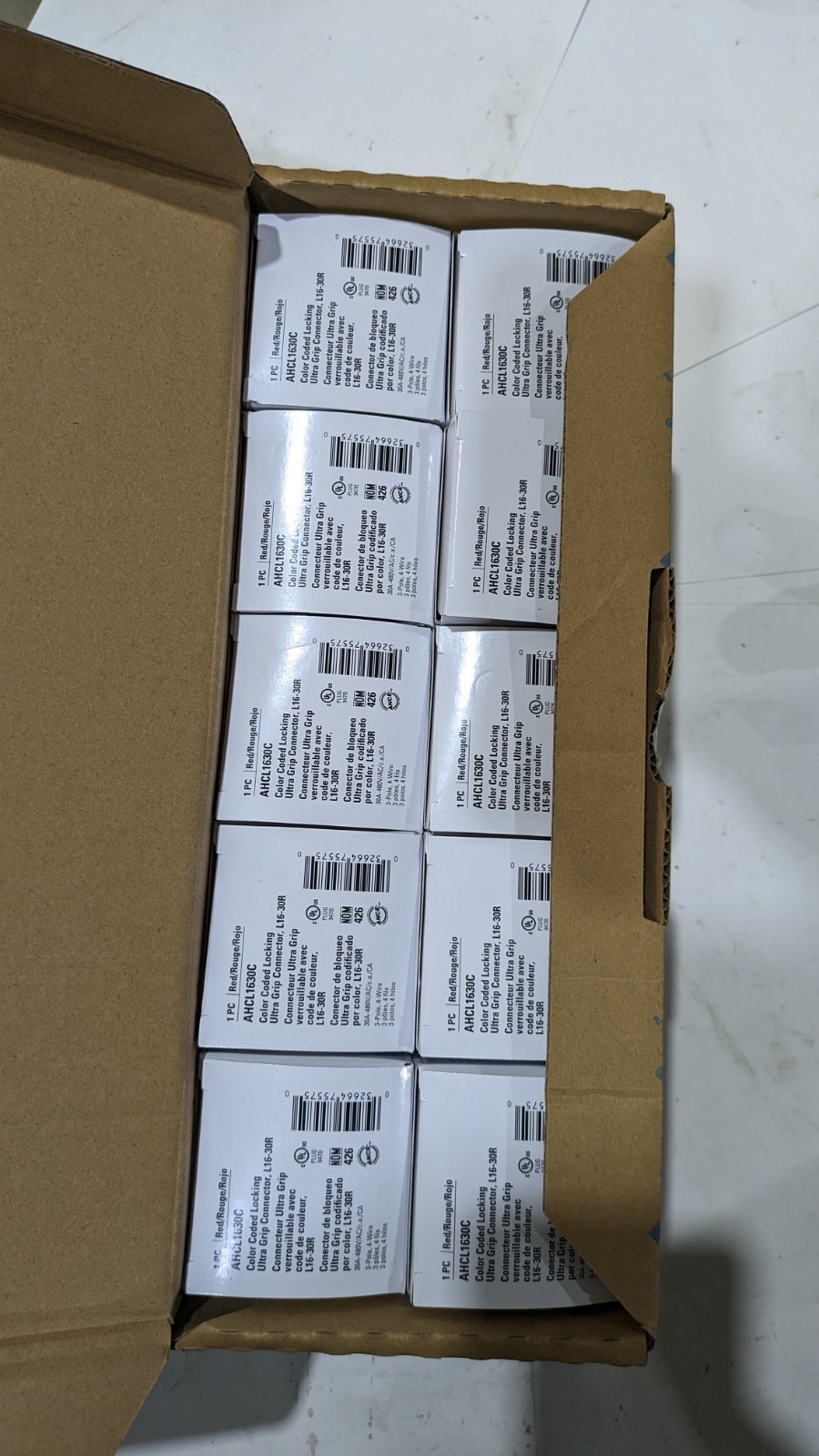 Cooper AHCL1630C Color Coded Locking Connector recept 30 Amp 480V & 3-Pole 4-Wir