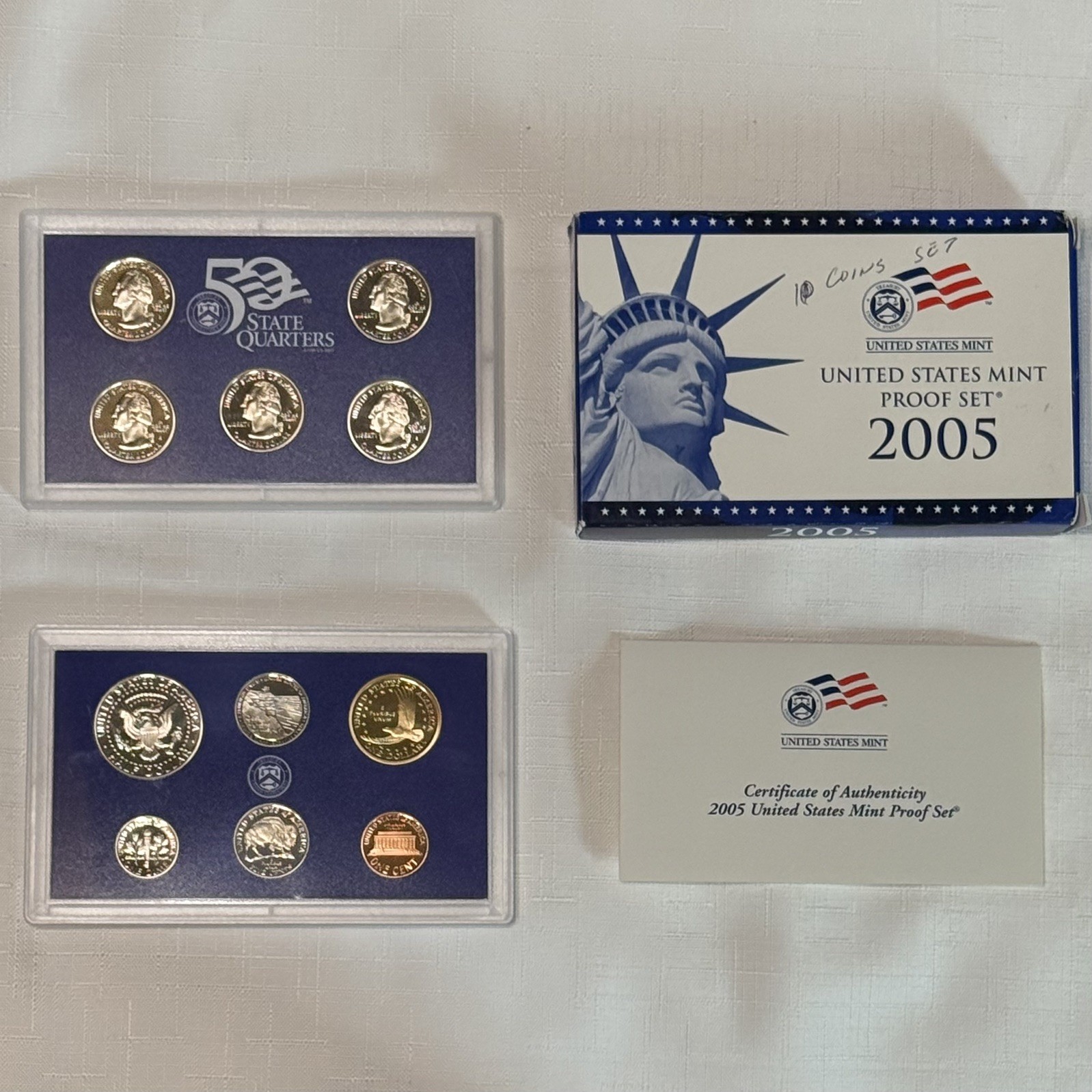 2005 Clad US Mint 10 COIN PROOF SET with COA Original Packaging COMPLETE