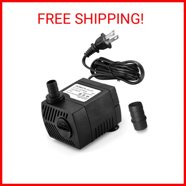 90 GPH Mini Submersible Pump, Small Fountain Pump (5W 350L/H) for water feature,