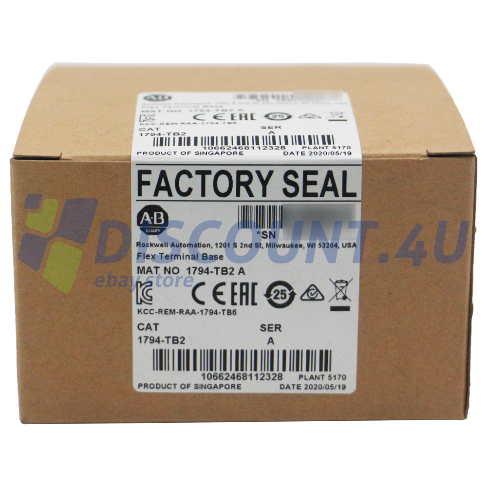 New Factory Sealed Allen-Bradley 1794-TB2  Flex Terminal Base AB1794TB2