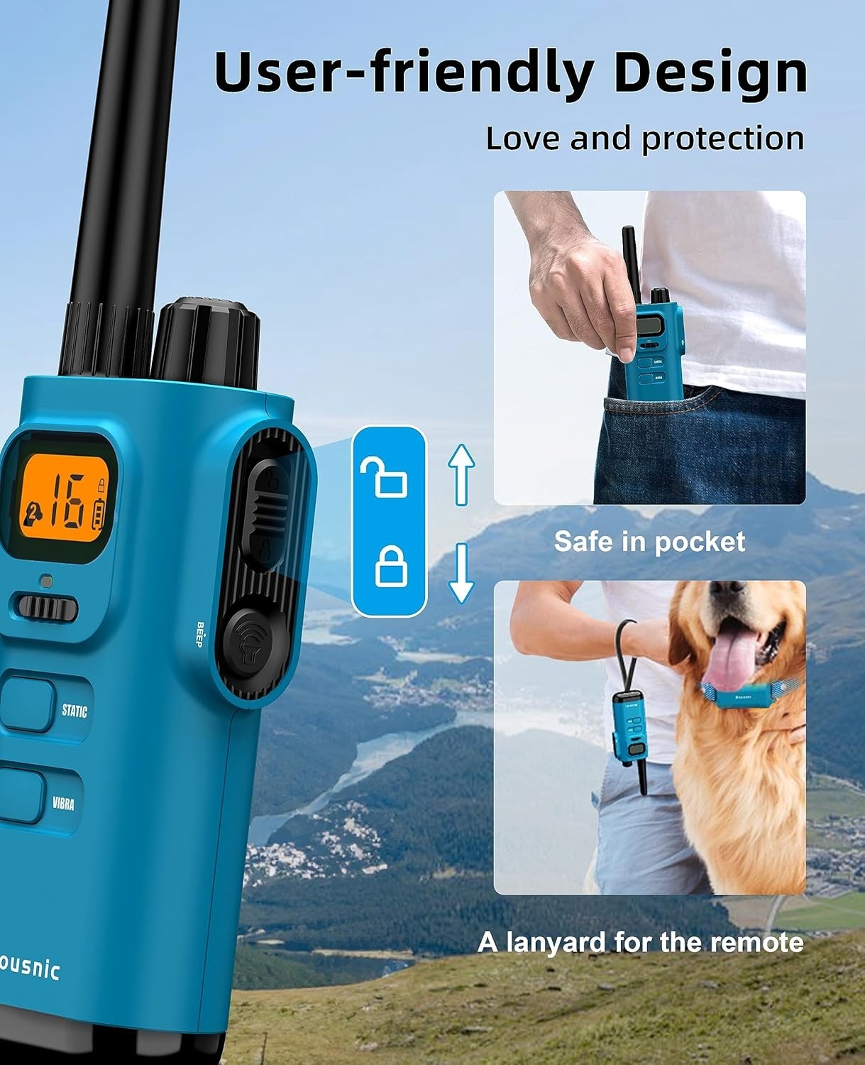 Ergonomic 4000FT Remote Dog Training Collar - Rechargeable & Waterproof E-Collar