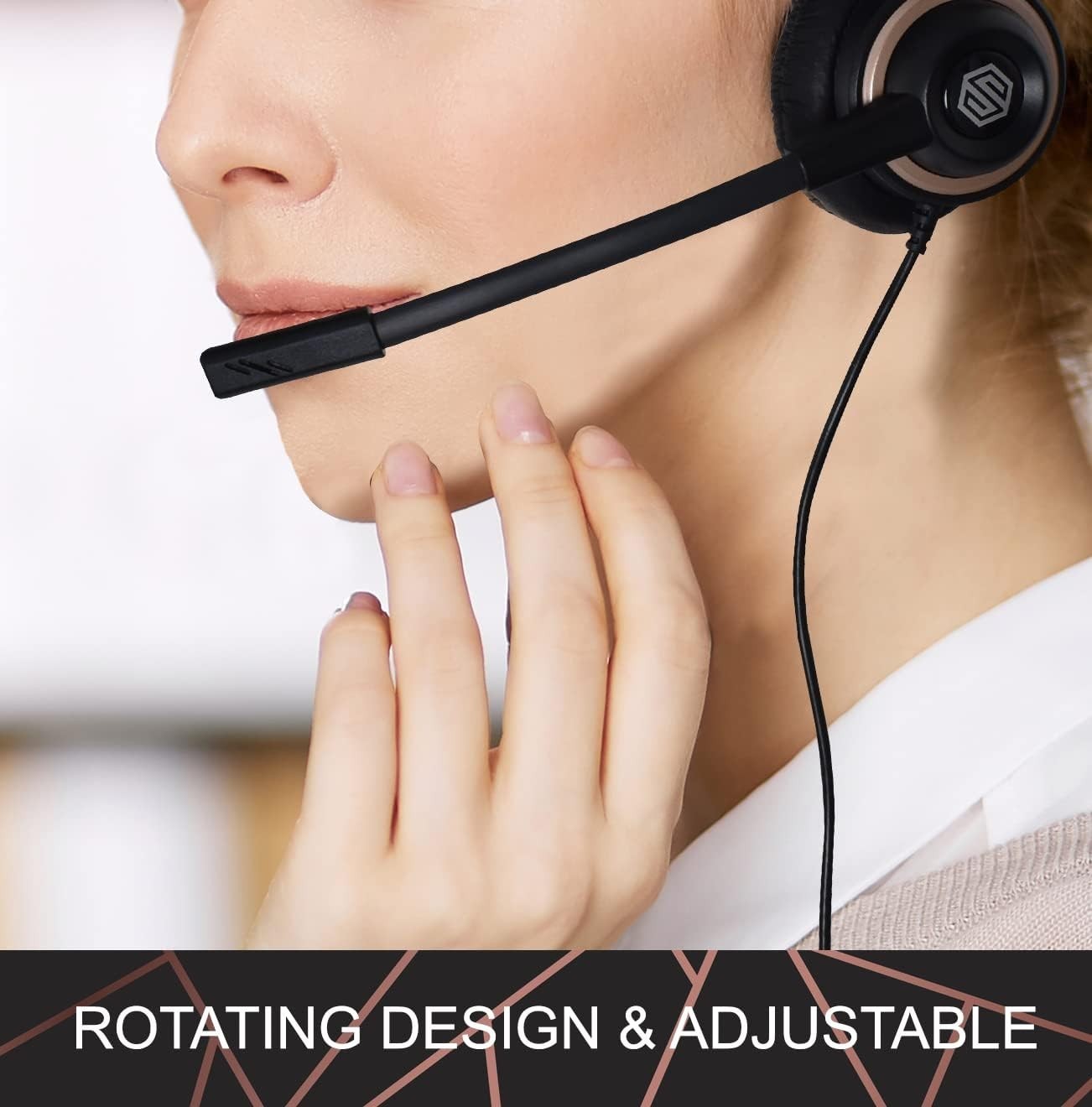 Headset with Microphone - Noise Canceling Computer Headset for Office, Meetin...