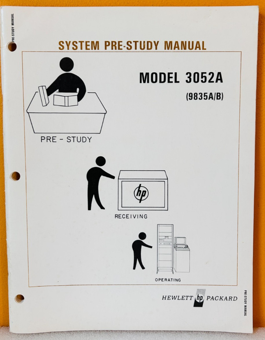 HP 03052-90505 1979 Model 3052A (9835A/B) System Pre-Study Manual.