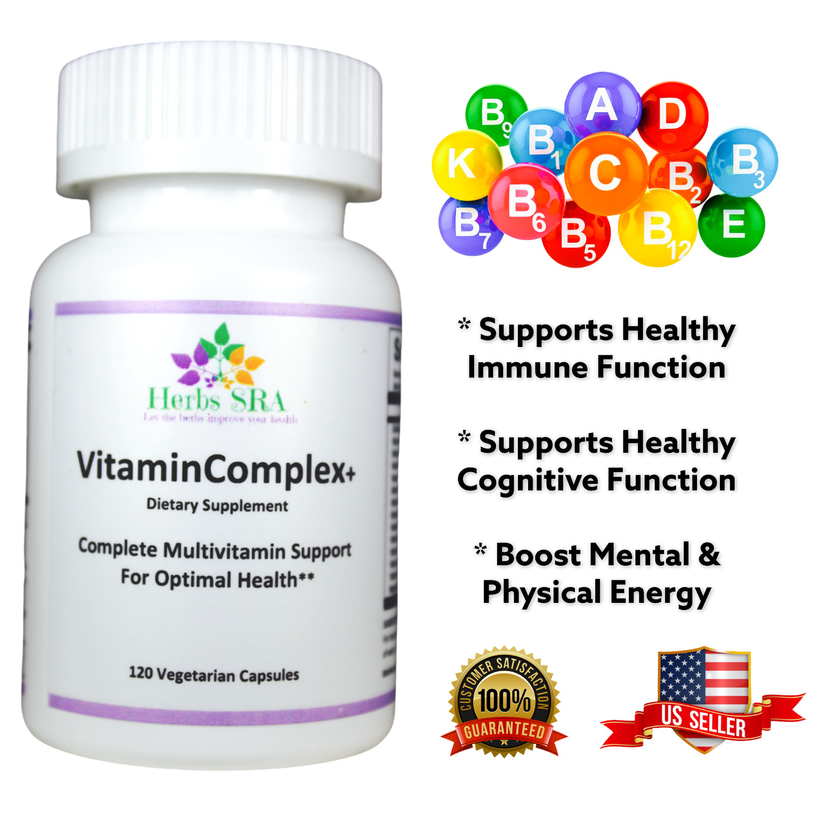 Complete Multivitamin: Energy, Immune, & Bone Health, 120 Capsules, Easy Swallow