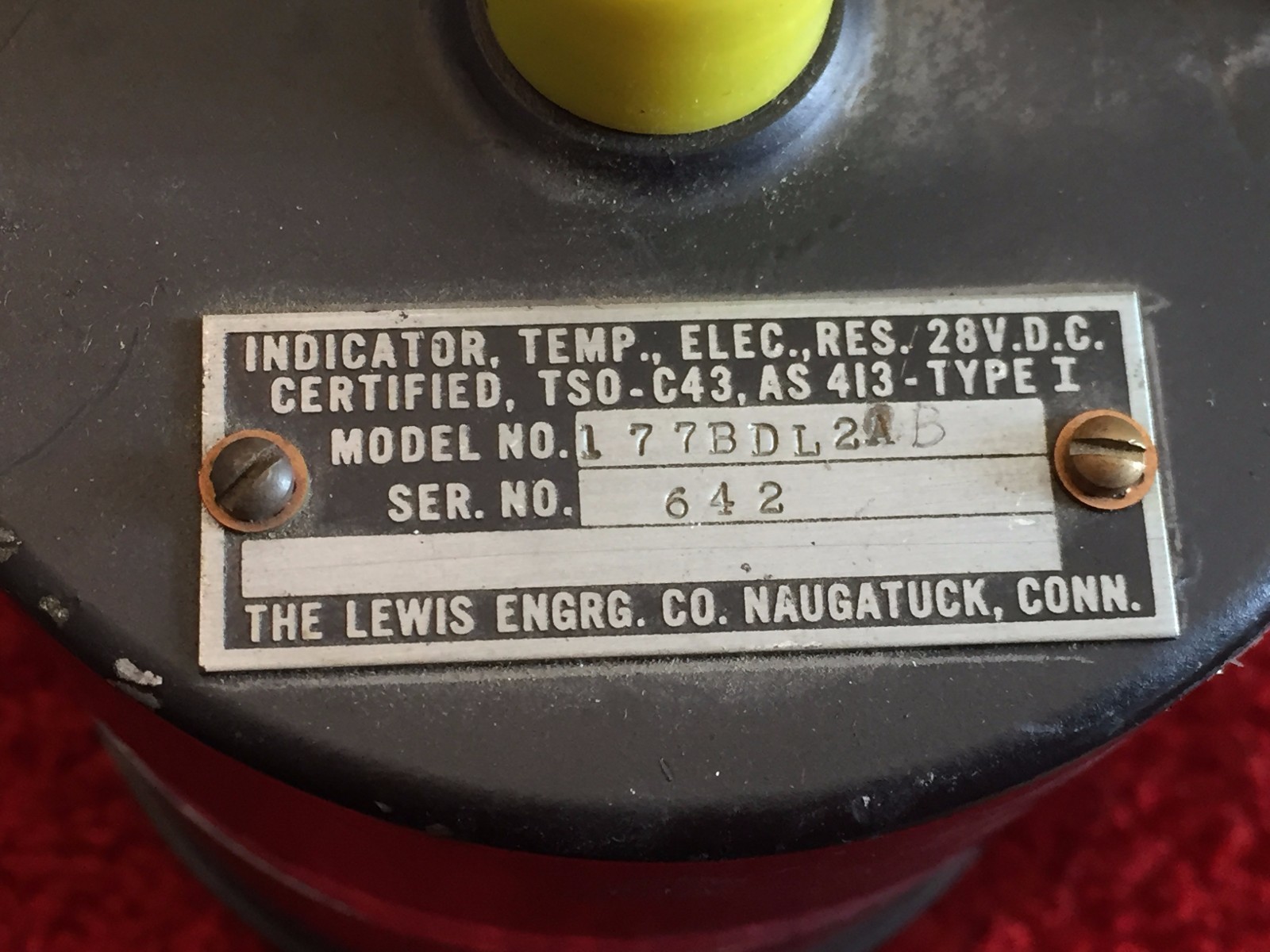 LEWIS ENGINEERING 3" FREON TEMPERATURE INDICATOR MODEL 177BDL2AB