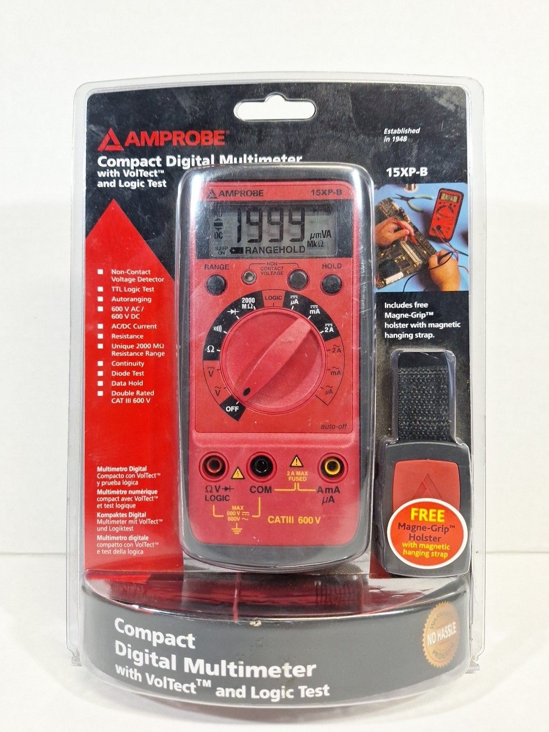 Digital compact Multimeter With Noncontact Voltage Indicator And Logic Tes