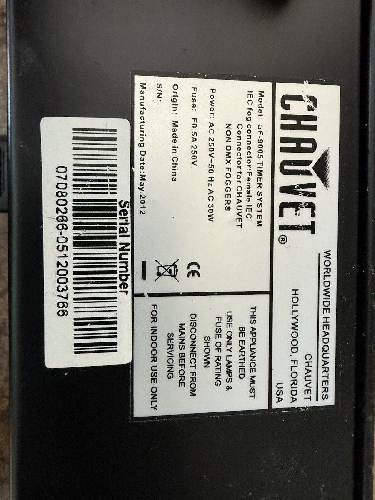 Chauvet SF-9005 DJ Timer System Package READ