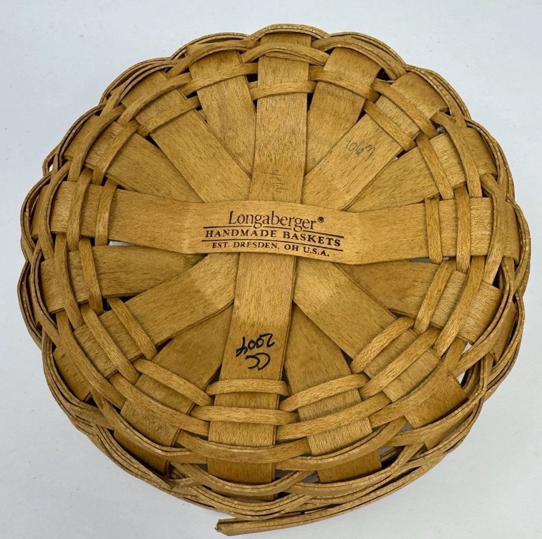 Longaberger Saffron Booking Basket w/Liner Protector 1996