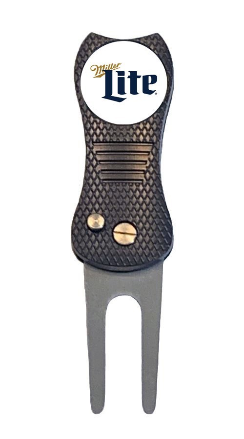 Miller Lite Golf Ball Marker w/ Premium Switchblade Divot Tool Beer