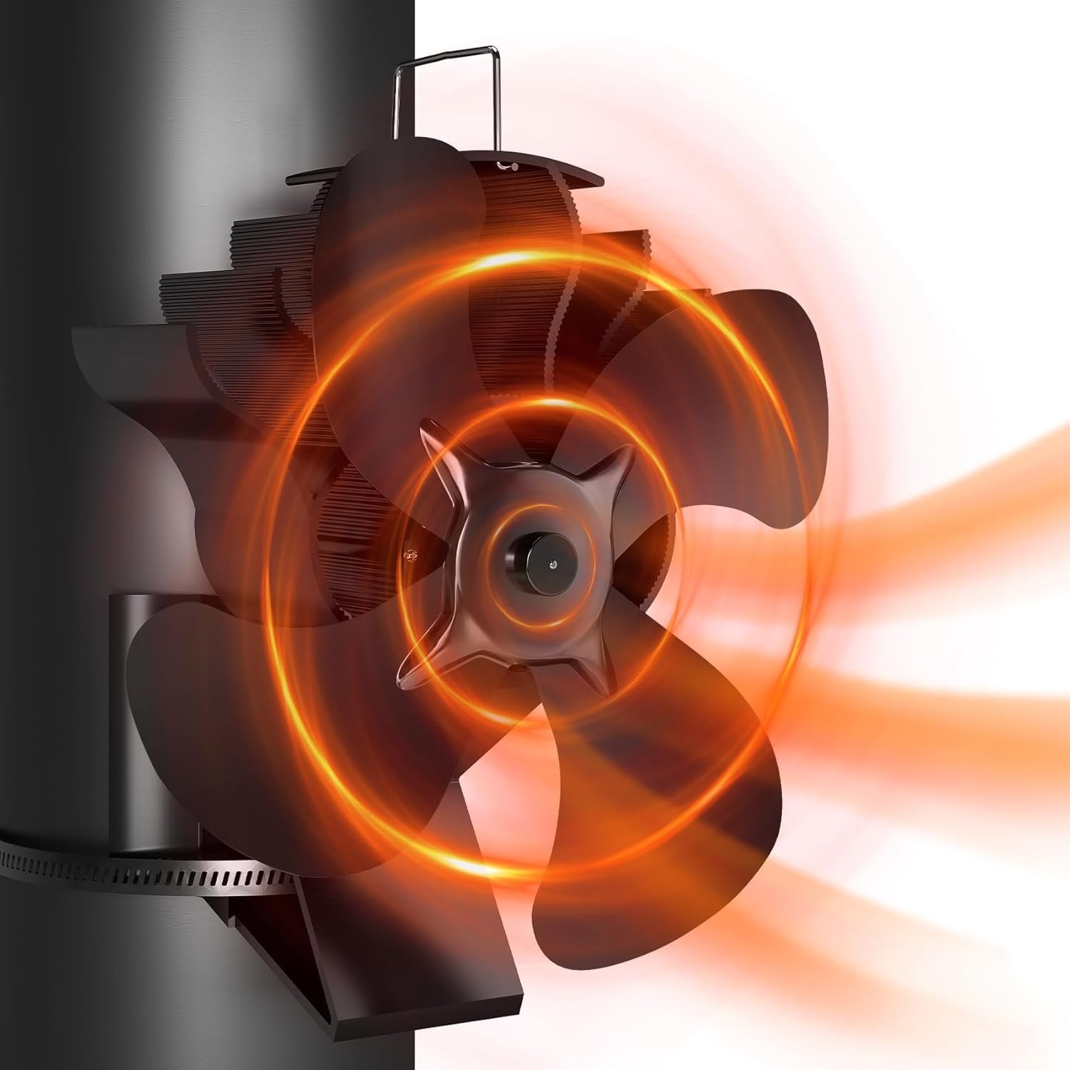 Heat Powered Wood Stove Fan Pipe/stove Fireplace Fan 4 Blades Heat Powered Fan