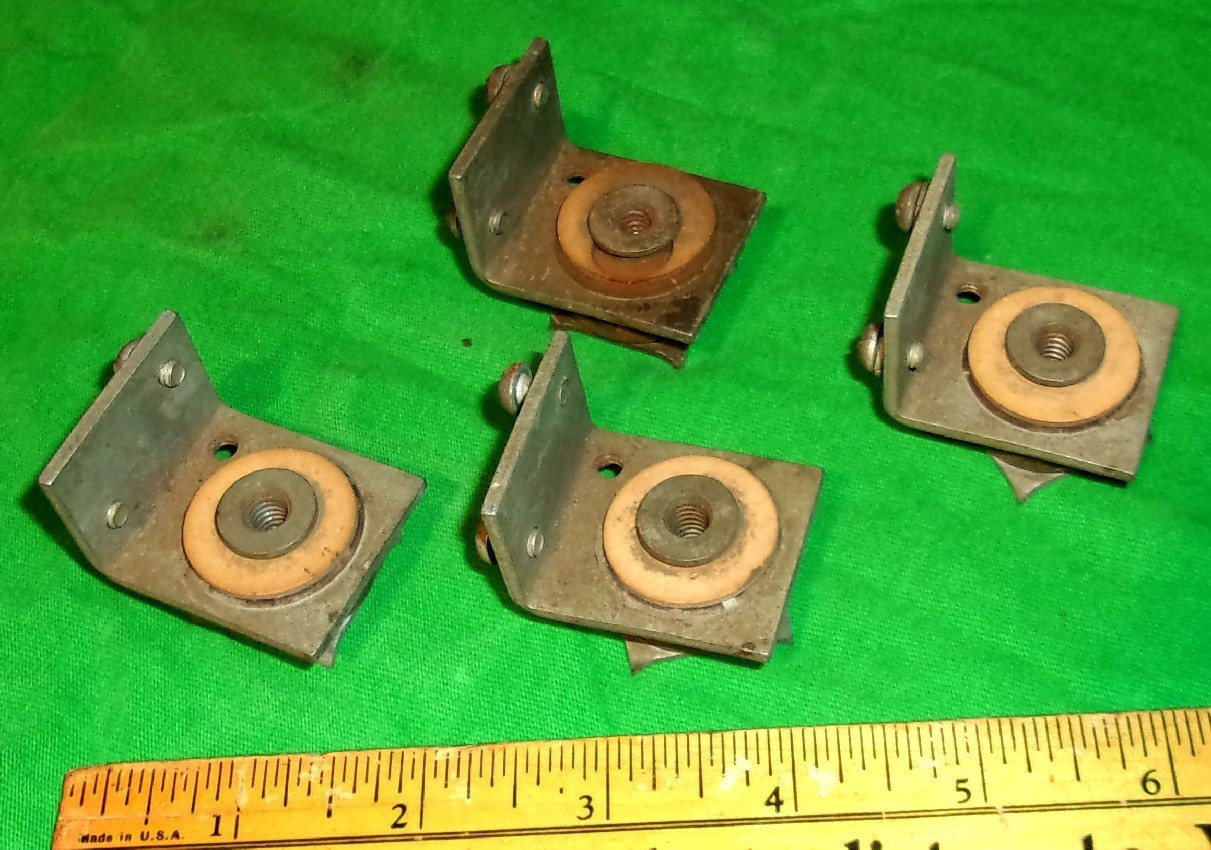 4-Vintage Heavy-Duty Steel Amplifier Shock Mounts Radio Ham Amateur DIY (1930's)