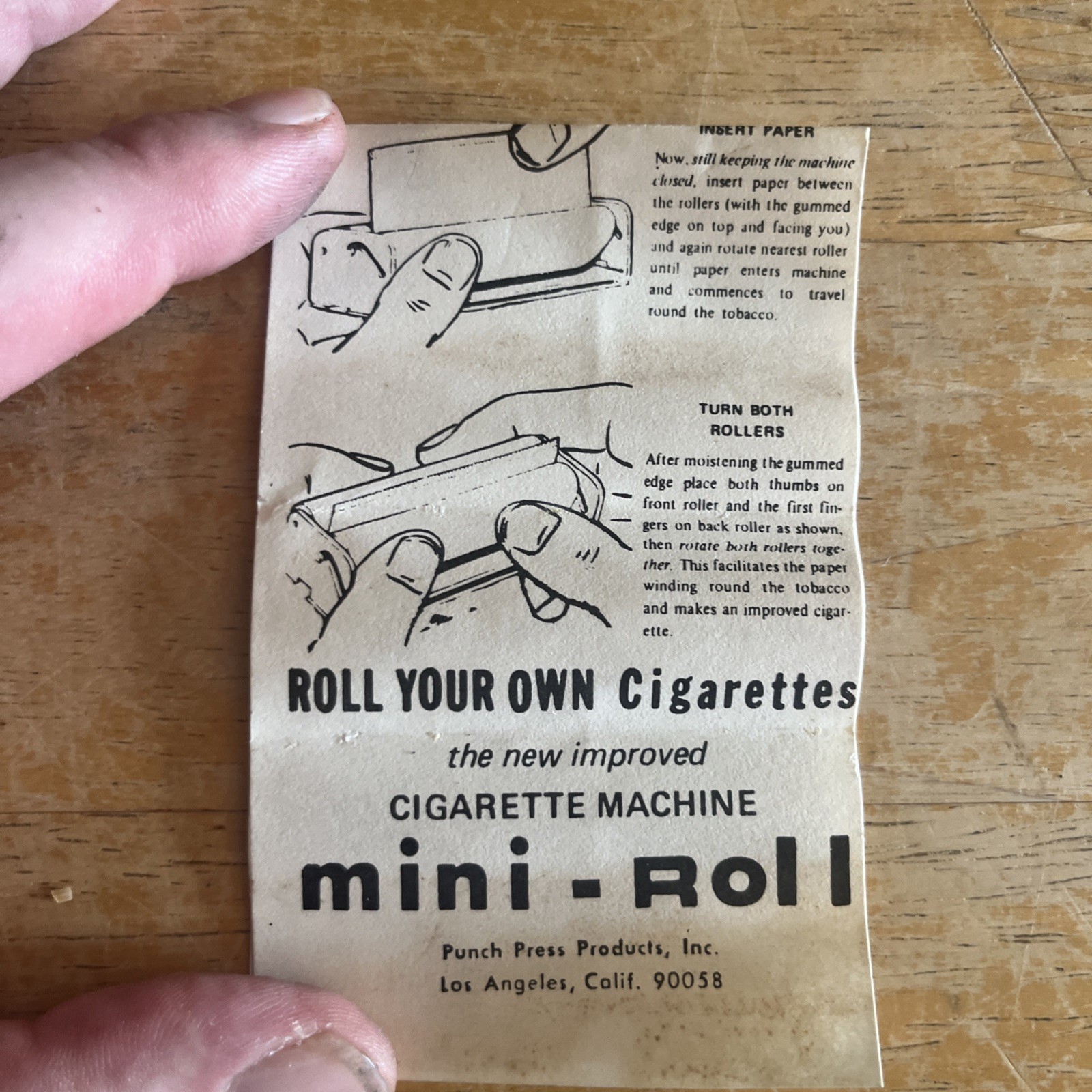 Vintage Mini Roll Cigarette Rolling Machine NOS