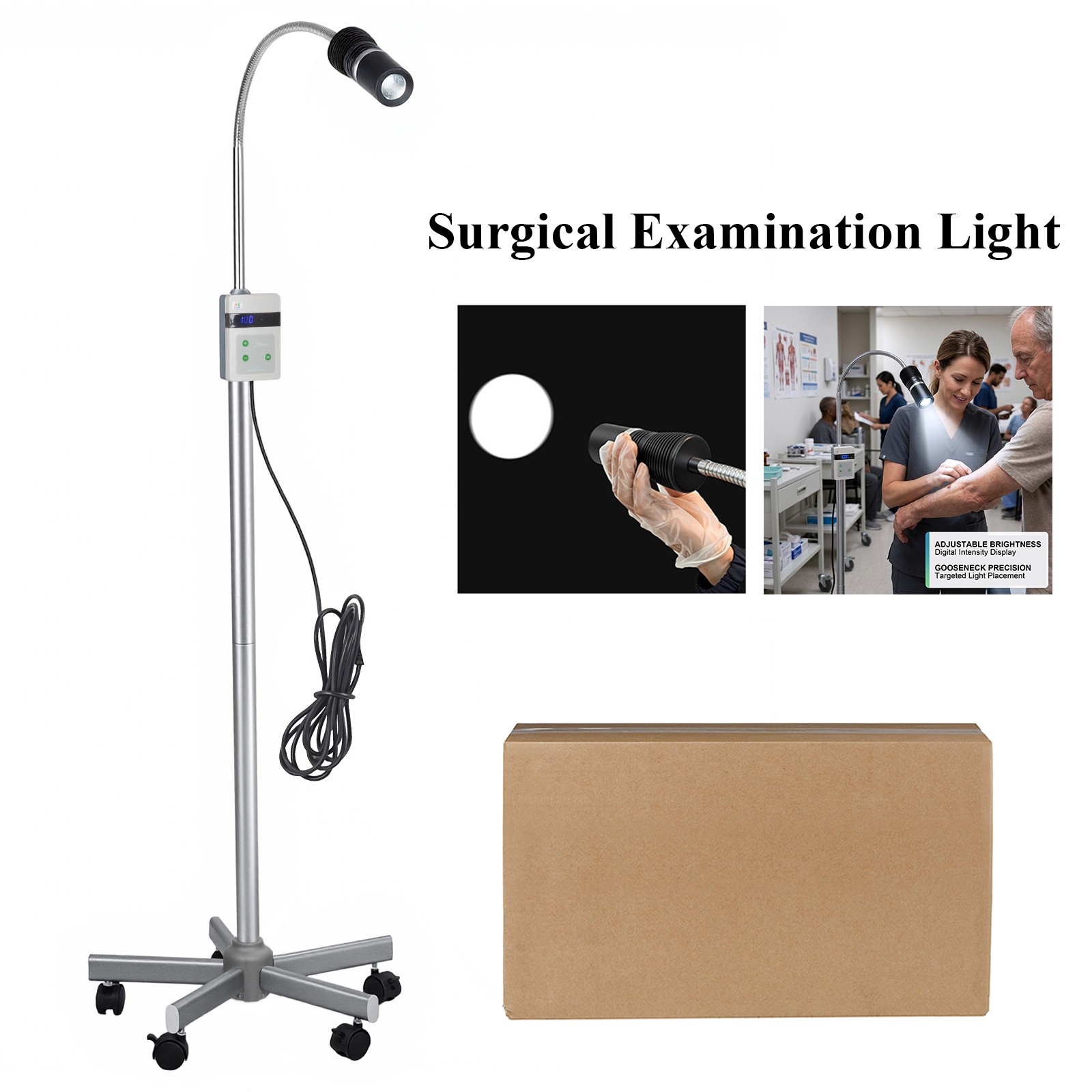 15W Mobile Dental Medical LED Exam Light Detachable Surgical Light Lamp JD1600L