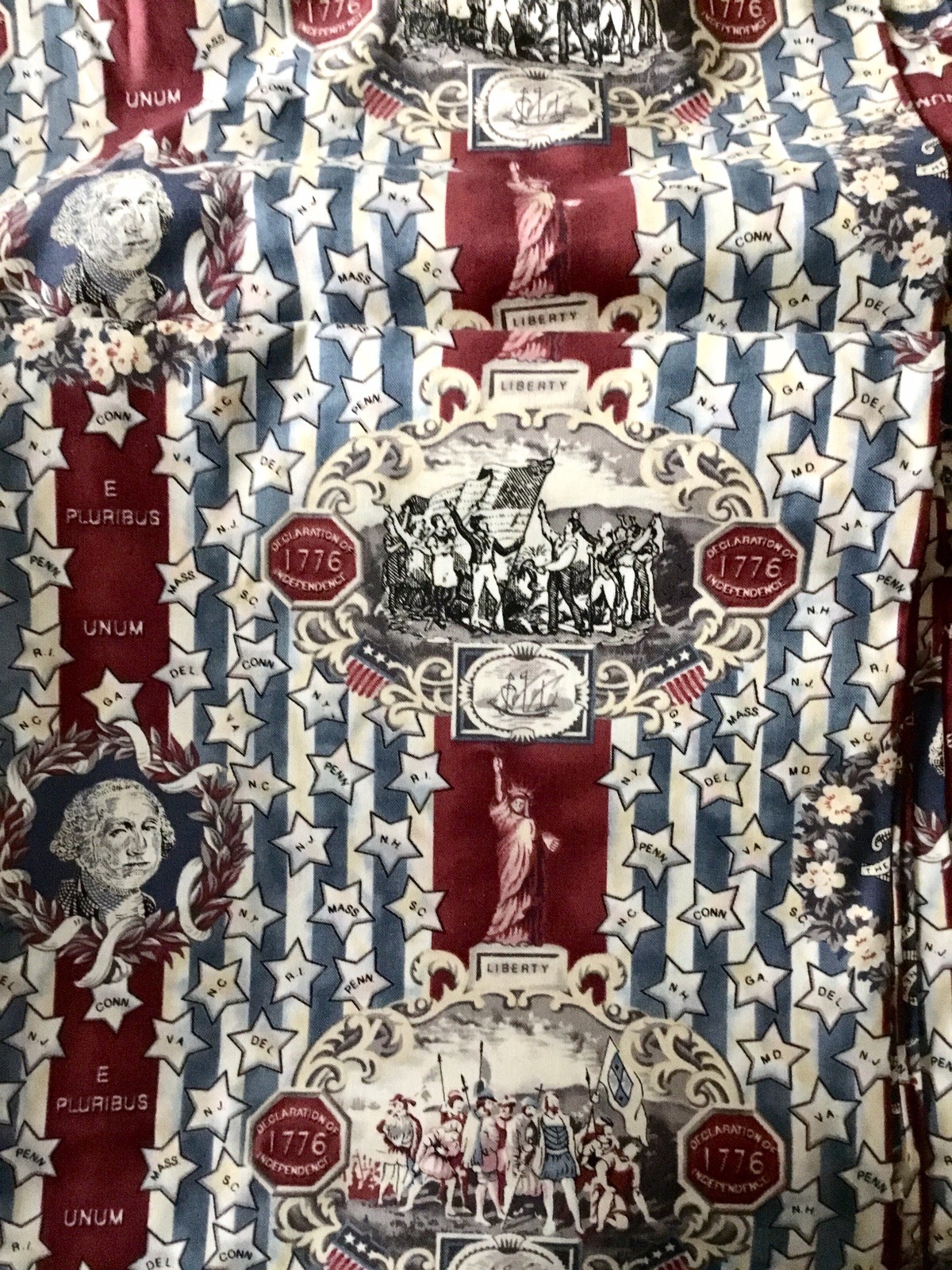 Patriotic Legacies 1776 Red/Navy Print Quilt Fabric - Laurene Sinema/SSI - 1yd