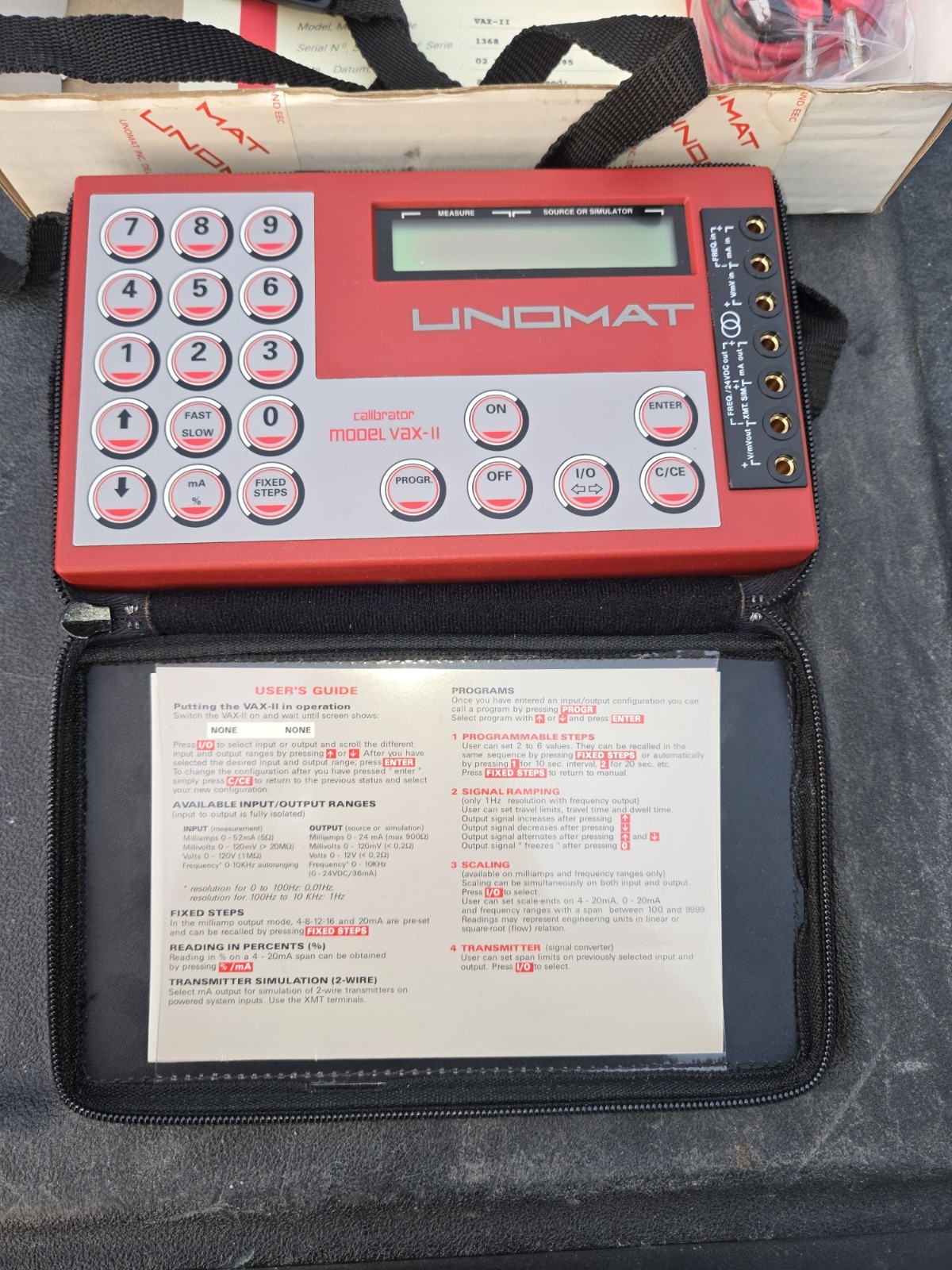 Calibrator Unomat tester model vax -2 new with all wires