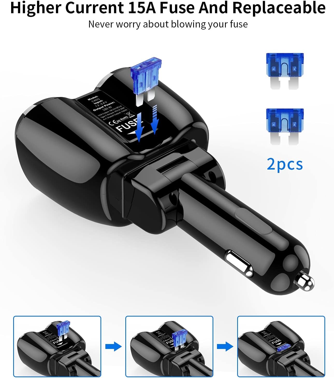 [2026 Upgraded] Cigarette Lighter Splitter, SUPERONE 180W 2-Socket Cigarette Lig