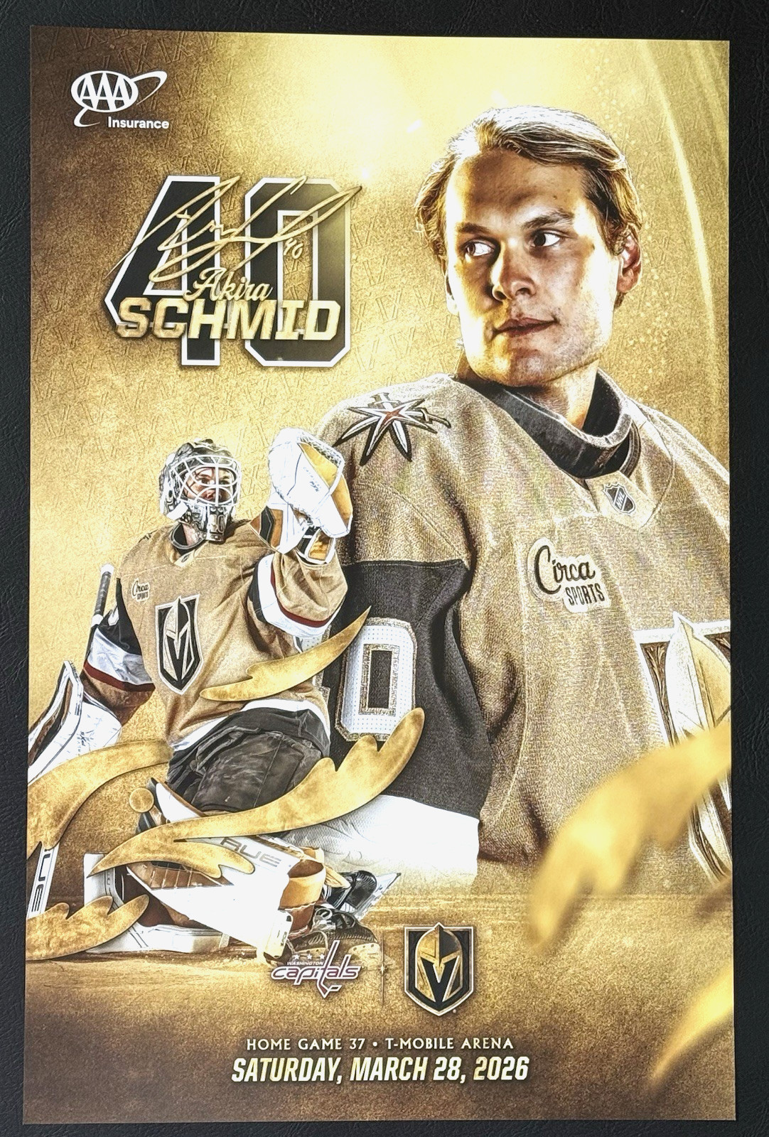 2025-26 VEGAS GOLDEN KNIGHTS HOME GAME #37 GAME DAY POSTER  MARCH 28TH, 2026