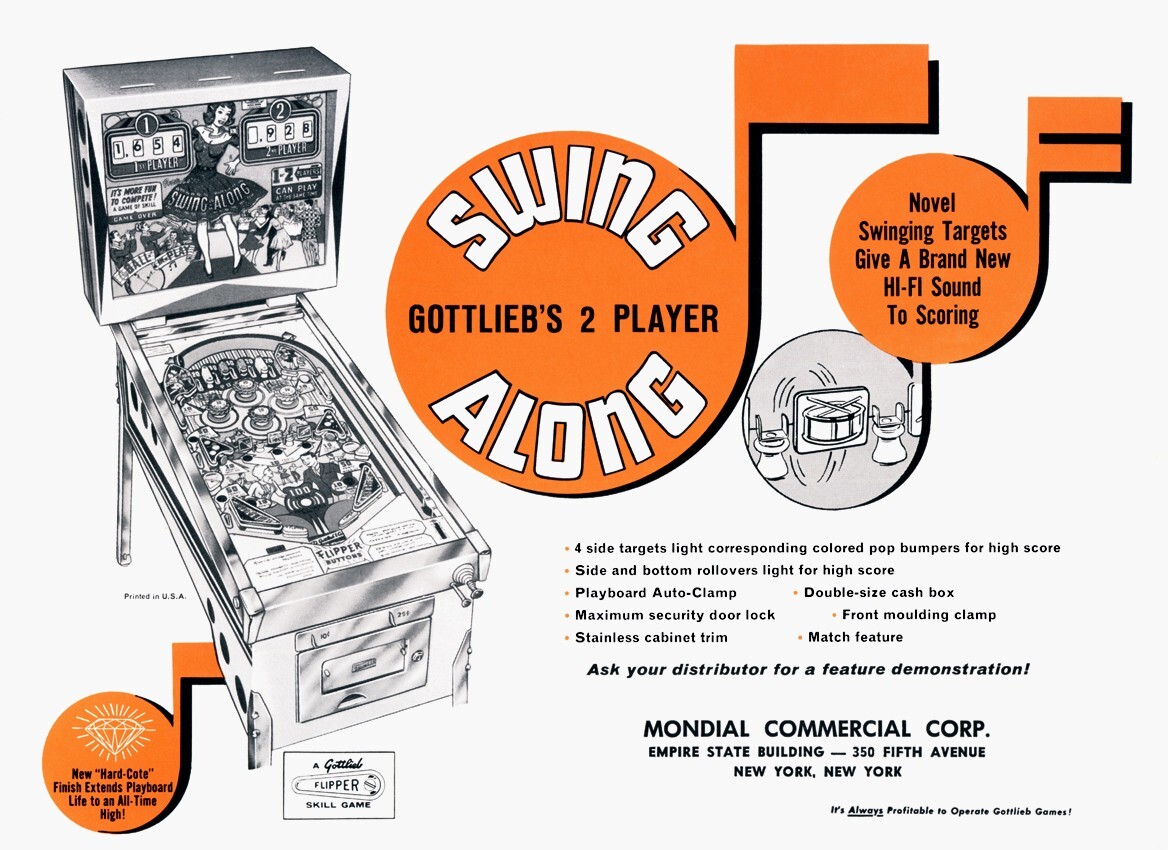1963 Gottlieb Swing Along Pinball Machine Rubber Ring Kit