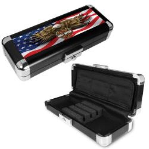 Harley Davidson Laser Hard Dart Case Flag & Eagle w/ FREE Shipping