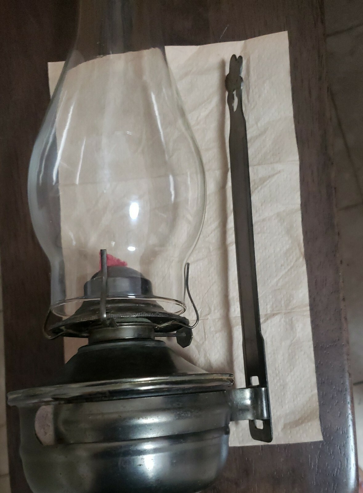 Vintage New Brass Wall Kerosene Lamp, never used