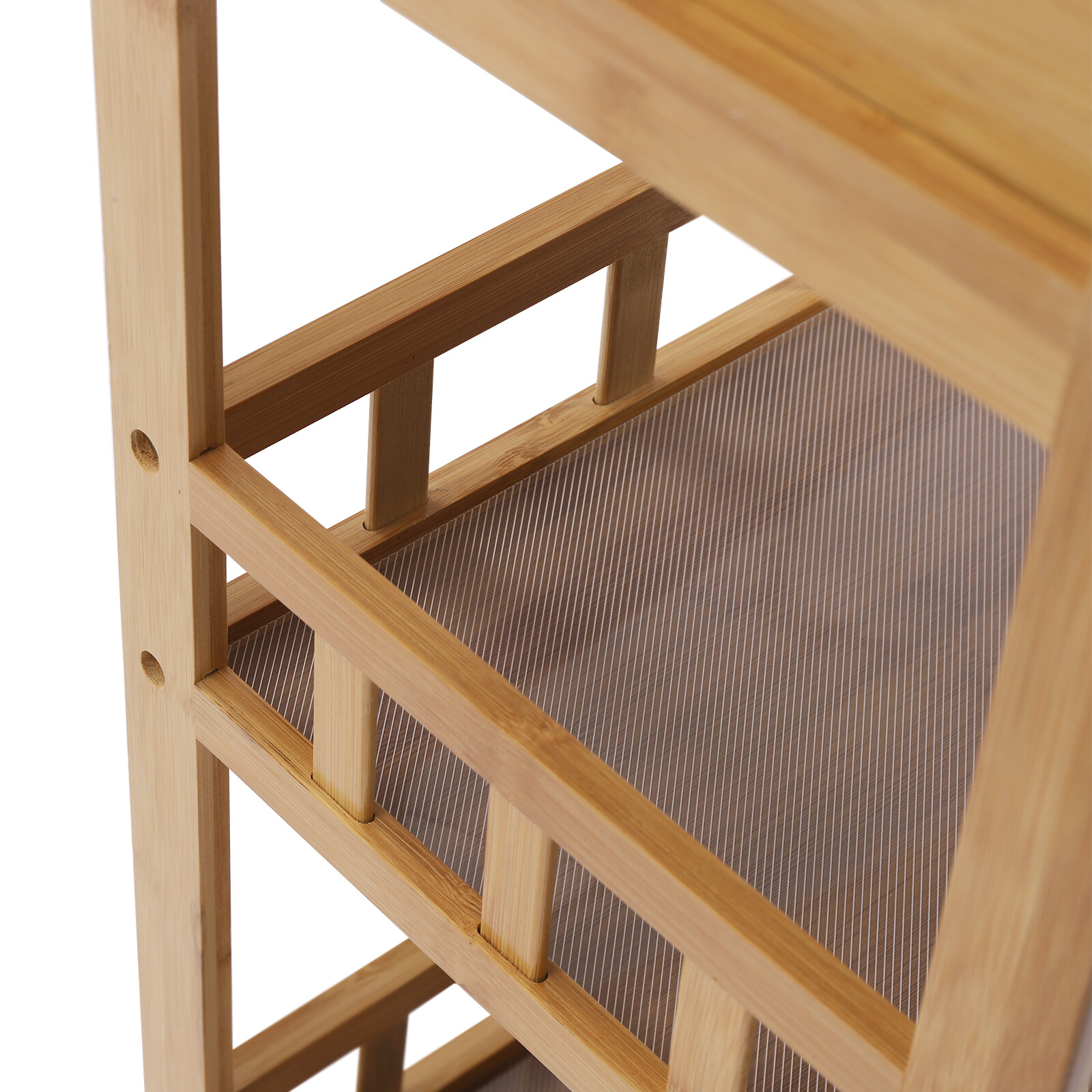 Rolling Bamboo Kitchen Cart Multi Purpose Serving Cart Storage 3 Tiers Standing
