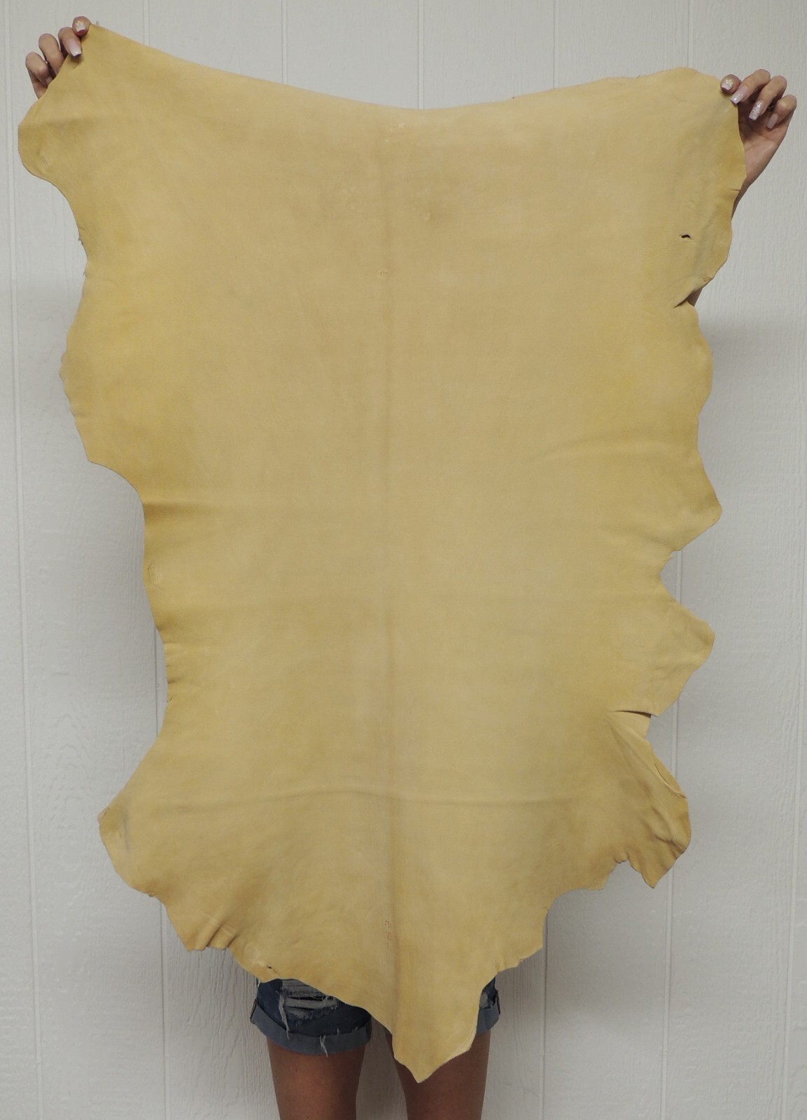 LG BRAINTAN BUCKSKIN Leather Hide for Clothing Bags Native Craft Regalia Laces