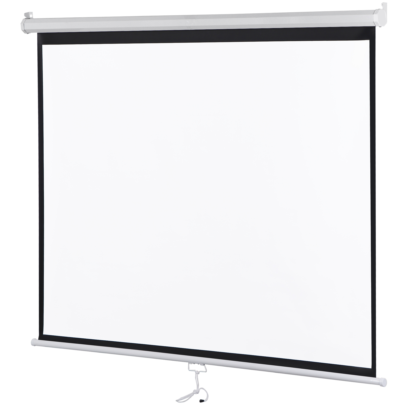 72'' 4:3HD Projection Screen Anti-Crease Projector Movie Screen Manual Pull Down