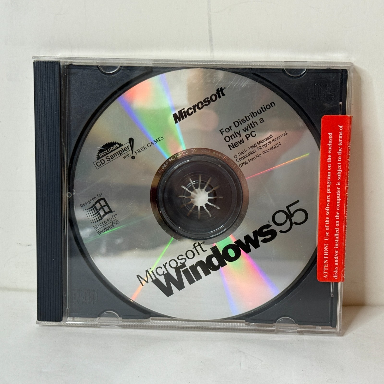 Microsoft Windows 95 Disc Only No Key Vintage Software CD-ROM PC *B2G2 FREE*
