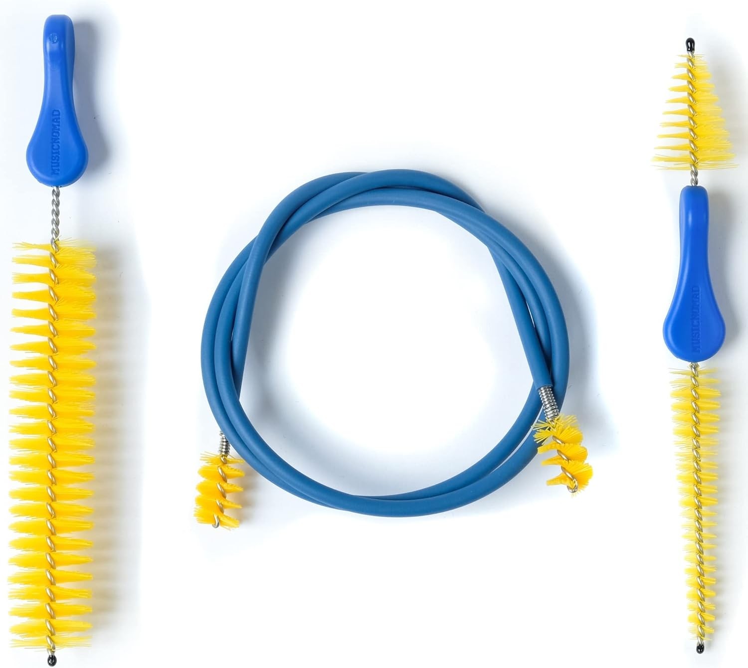 MusicNomad Premium 3 pc. Trumpet Brush Cleaning Kit: Mouthpiece, 3 Pc., Blue