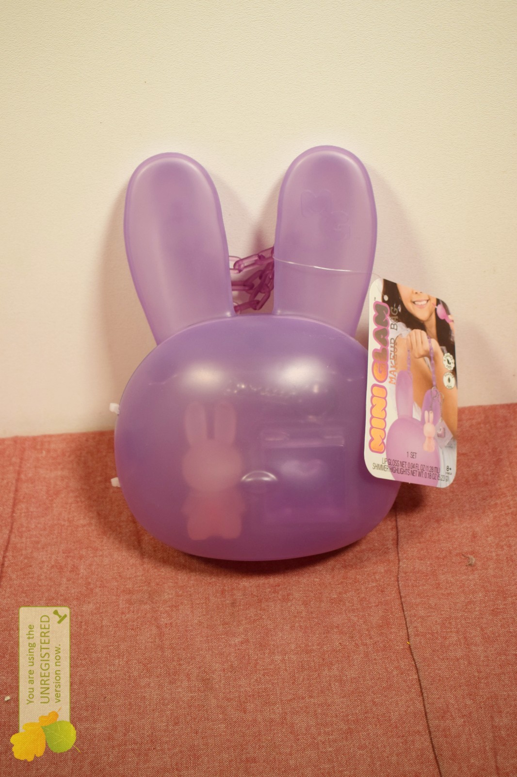 Mini Glam Purse with Cosmetic Bunny - Purple