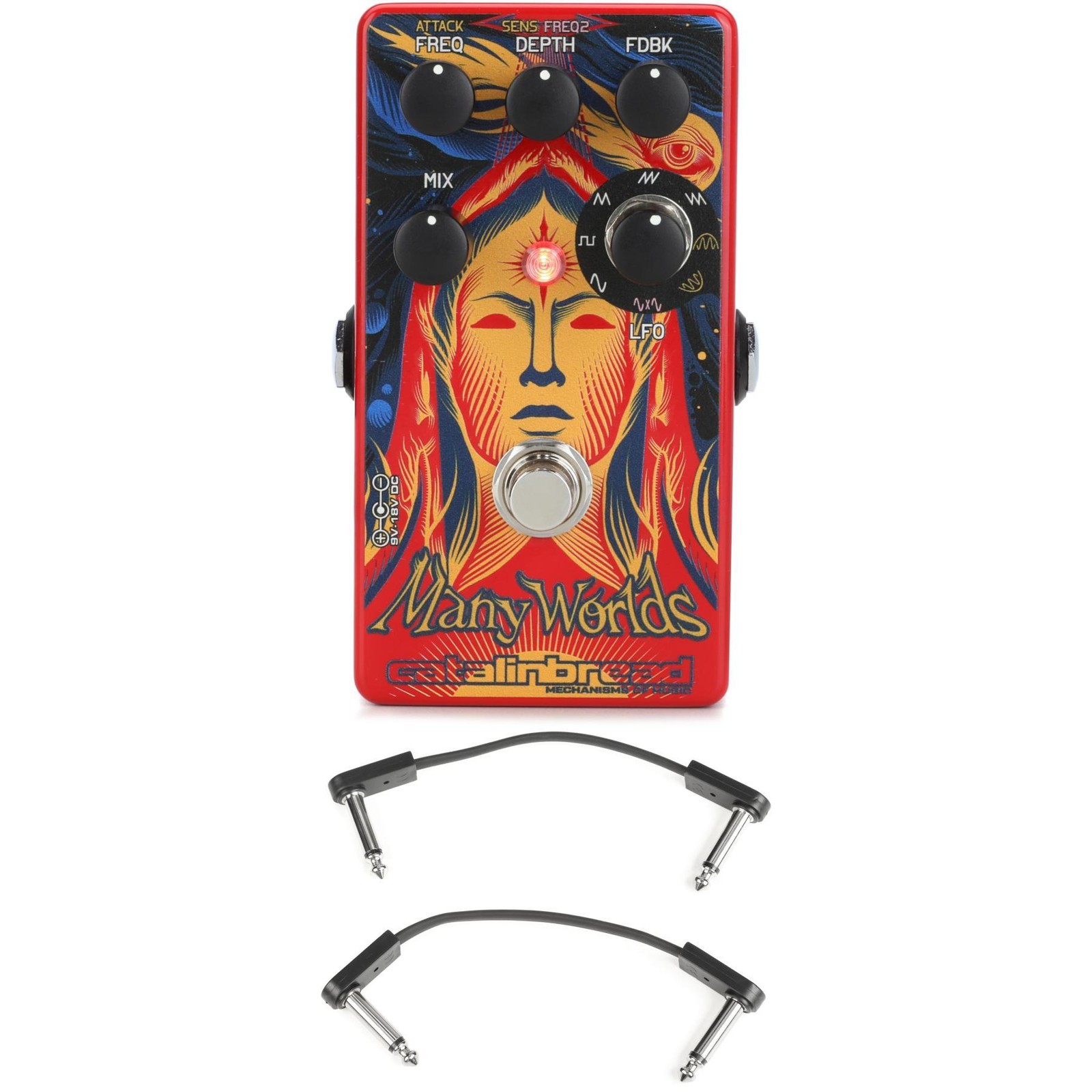 Catalinbread Many Worlds Phaser Pedal with EBS Patch Cables