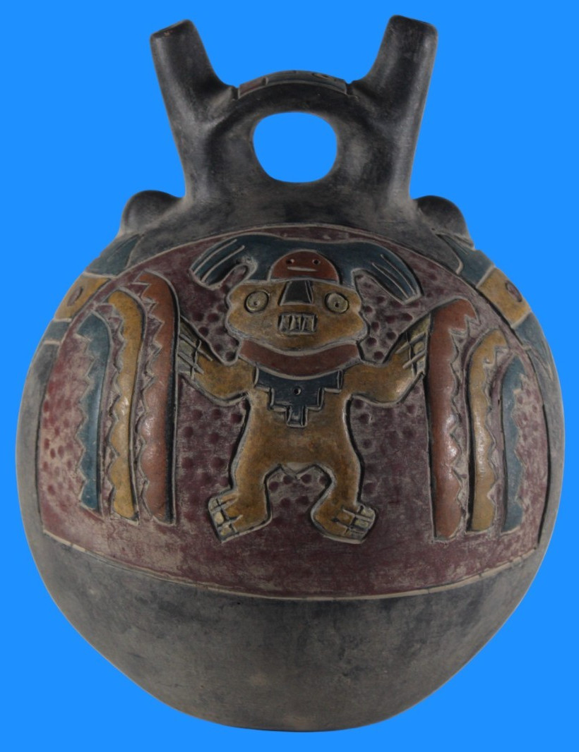 Museum Replica of a Pre Columbian Paracas Artifact from Peru Canine Vessel F40