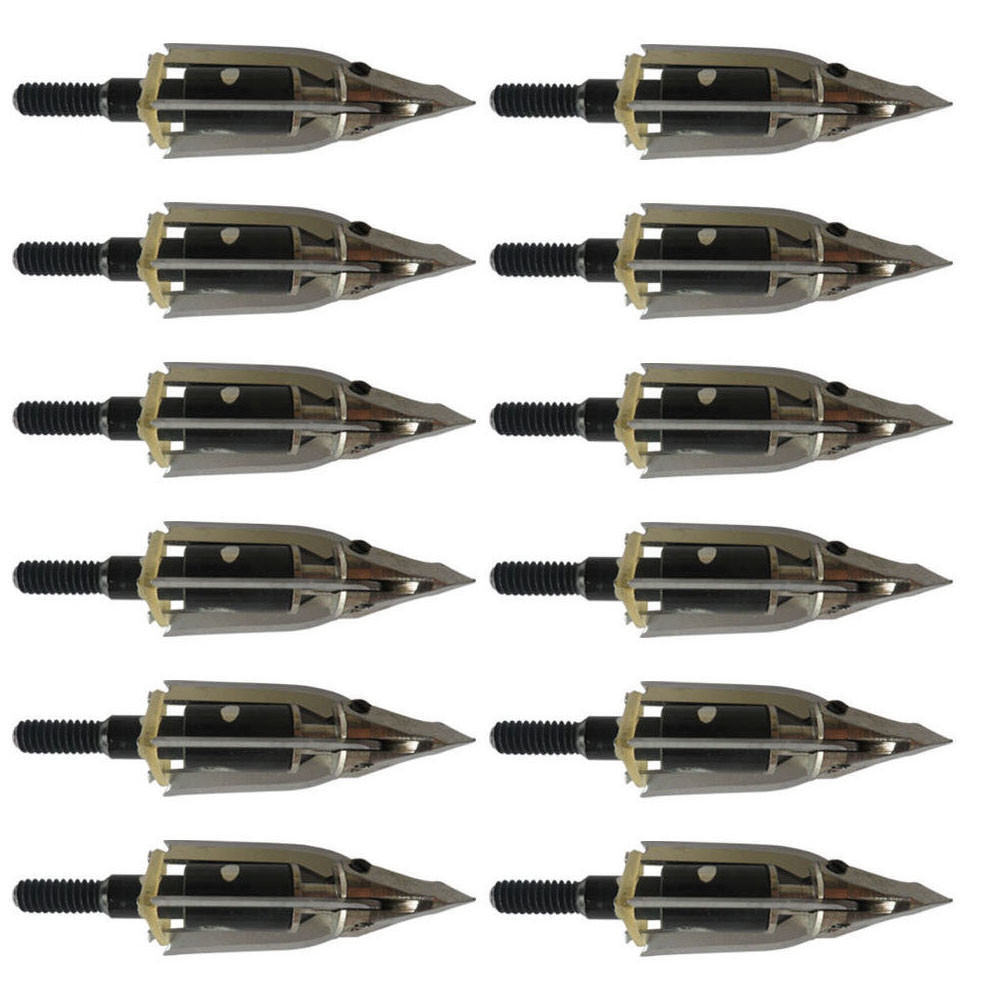 12Pcs Trophy Ridge Broadheads Meat Rotatable 3 Blade Rocket Croosbow Arrow Tips