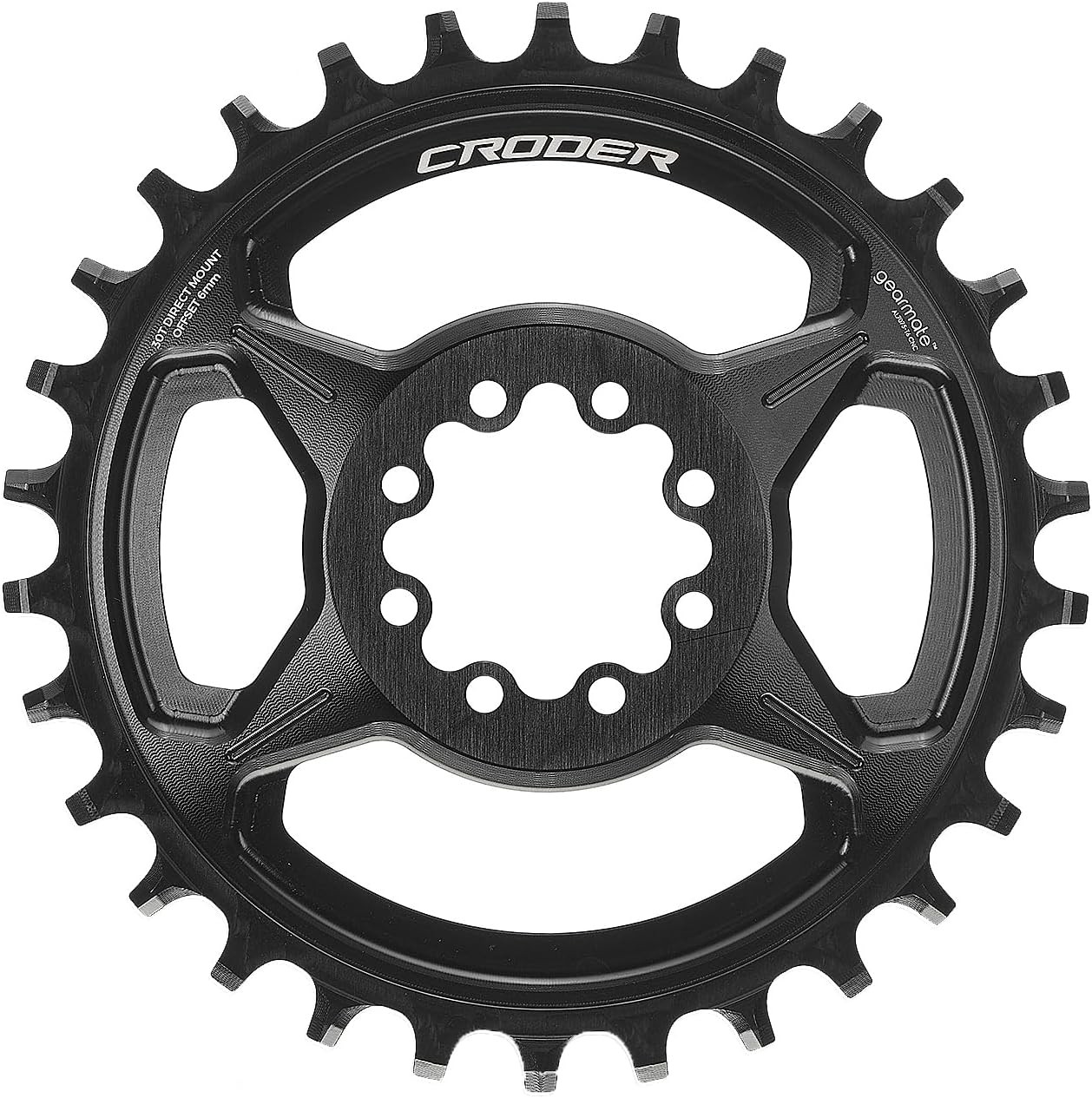 Gearmate 30T SRAM 8-Bolt Direct Mount Narrow Wide Chainring 6mm Offset 7075-T6