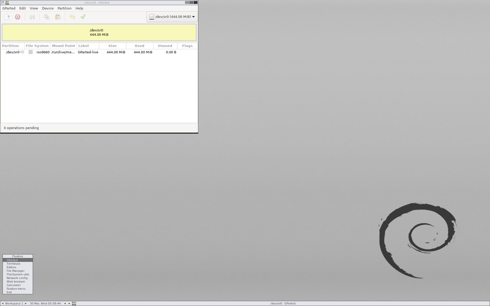 GParted Live Bootable Flash Drive Resize, Copy, and Move partitions USB 64bit