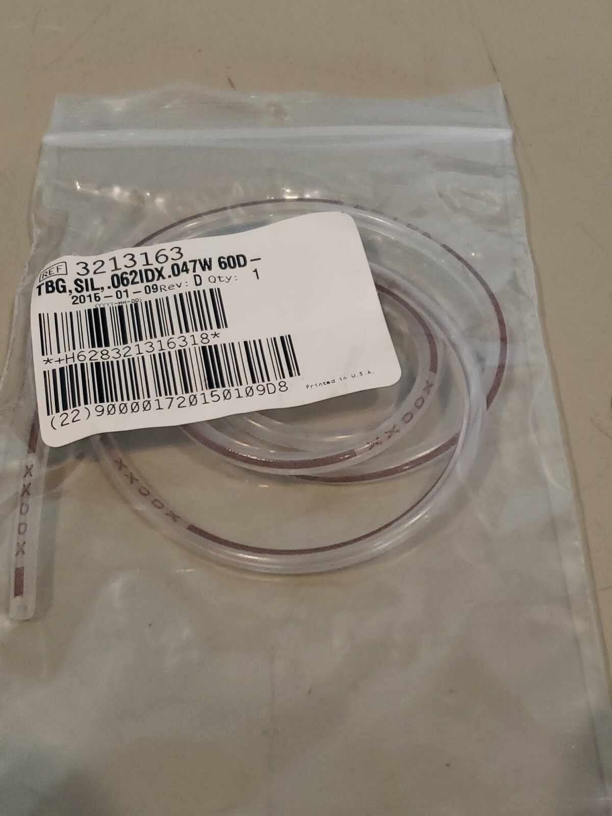 Genuine Beckman Ref 3213163  TBG, Sil; .062ID X .047 60D-