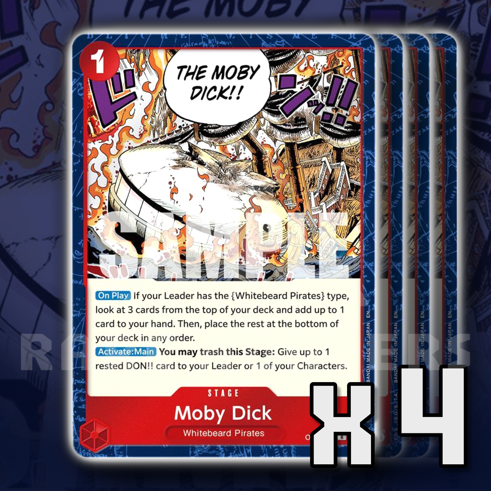 Moby Dick OP16-021 R x4 The Time of Battle One Piece