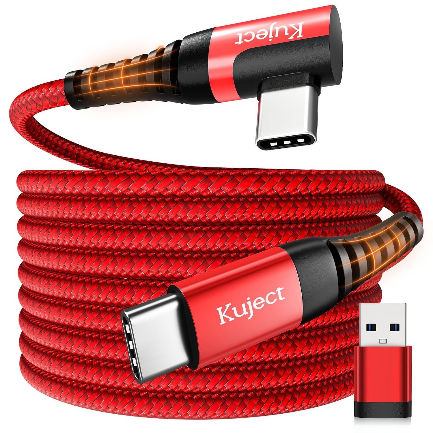 Red 20FT Data Transfer Link Cable for VR Gaming - Compatible with Quest Series
