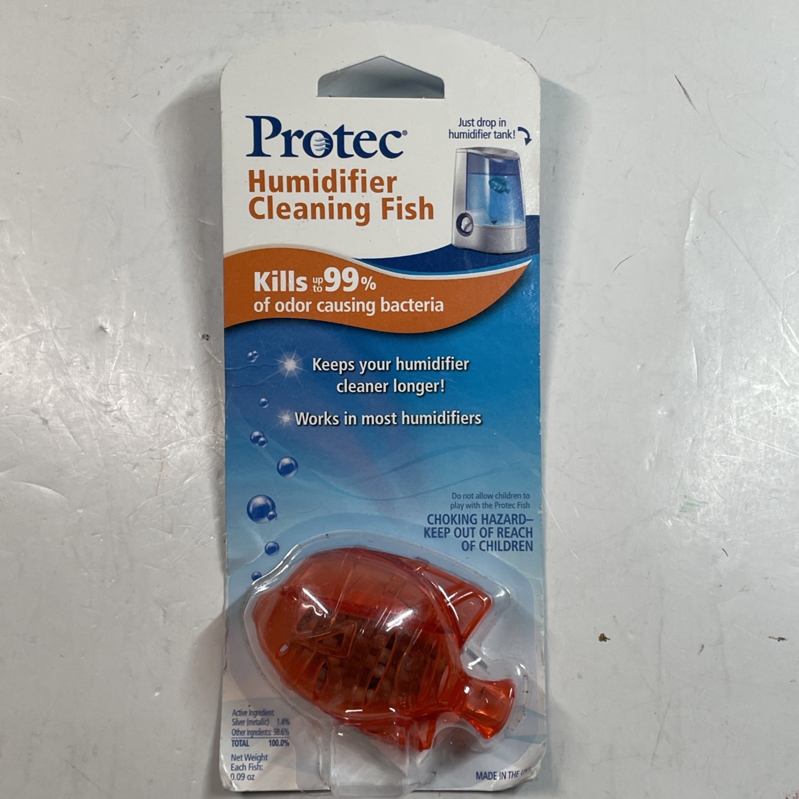 Protec Humidifier Cleaning Fish Drop In Kills 99% Odor Bacteria Red Fish Sealed