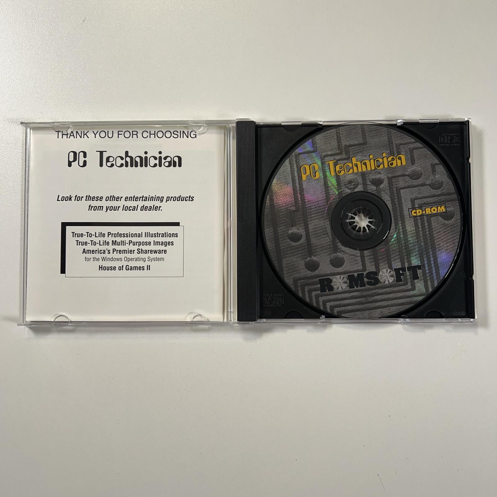 VTG PC Technician Romsoft CD-ROM Vintage Shareware Software Tutorial Diagnostics