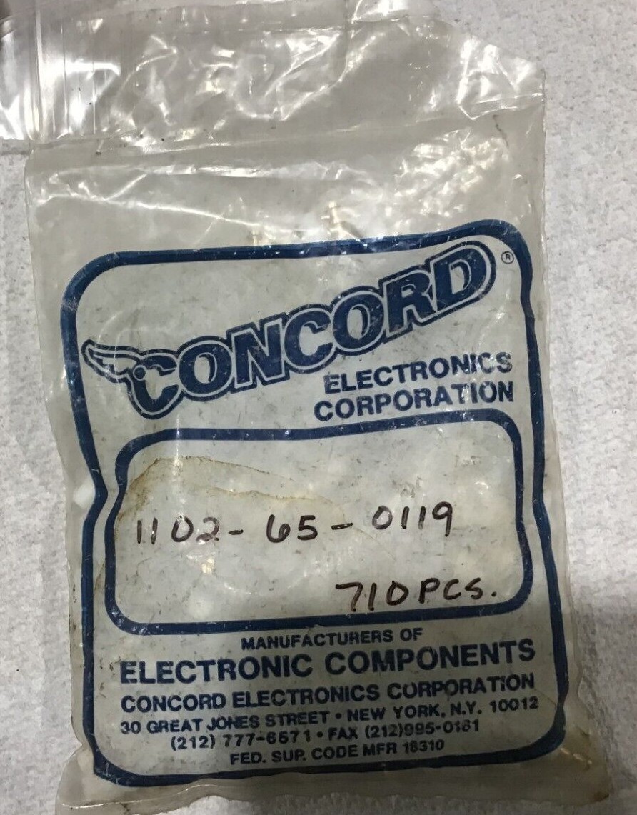 Concord Electronics Corporation Electronic Components P/N 1102-65-0119