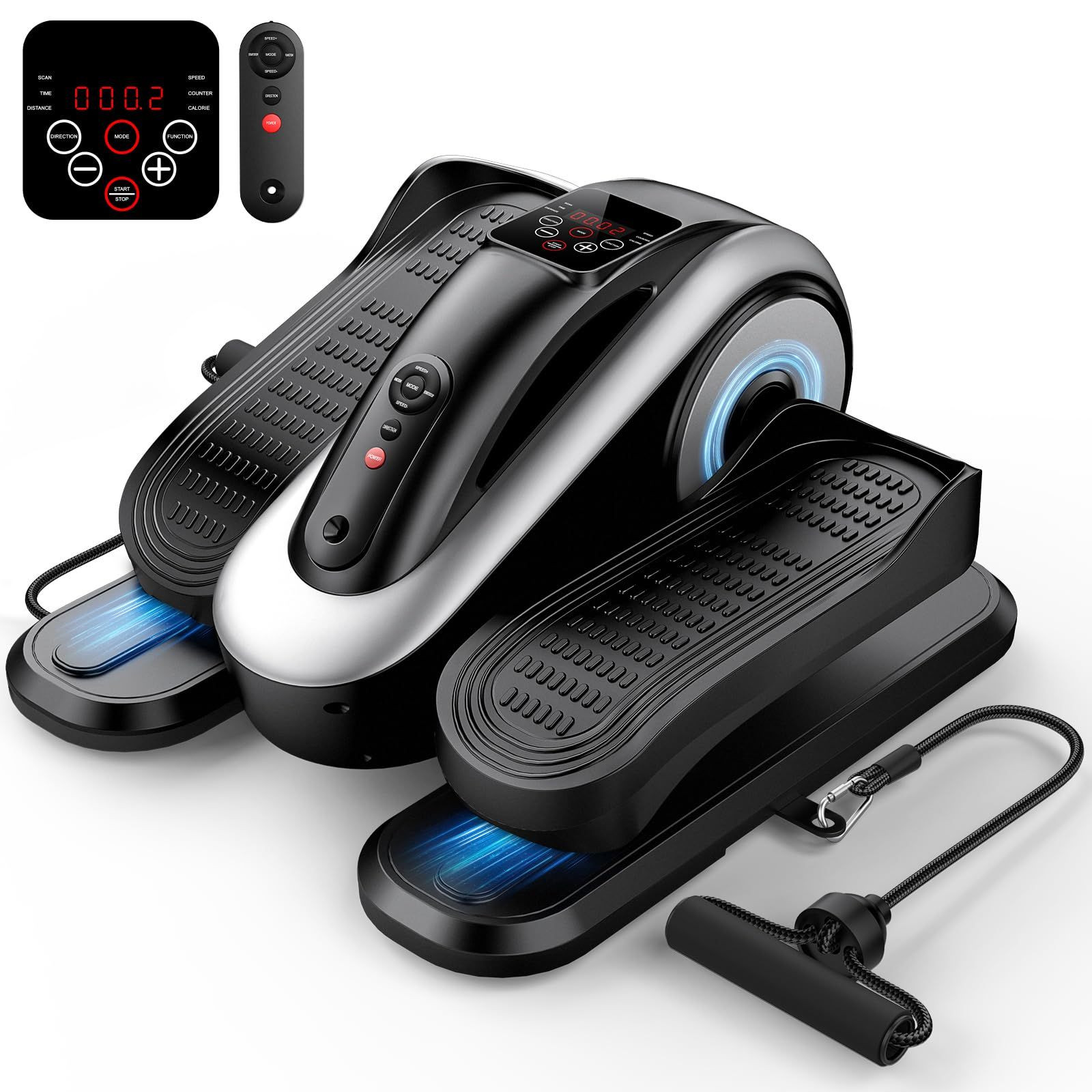 LVPIMAN Under Desk Elliptical Machine for Seniors, Large Size Electric Black