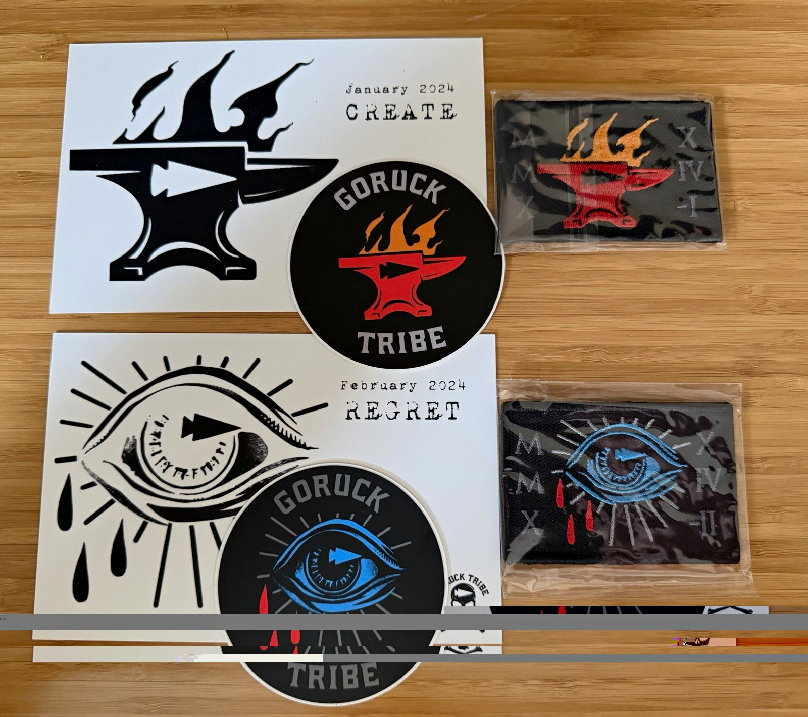GORUCK TRIBE 2024 Monthly Embroidered Morale Patch Set all months and year patch