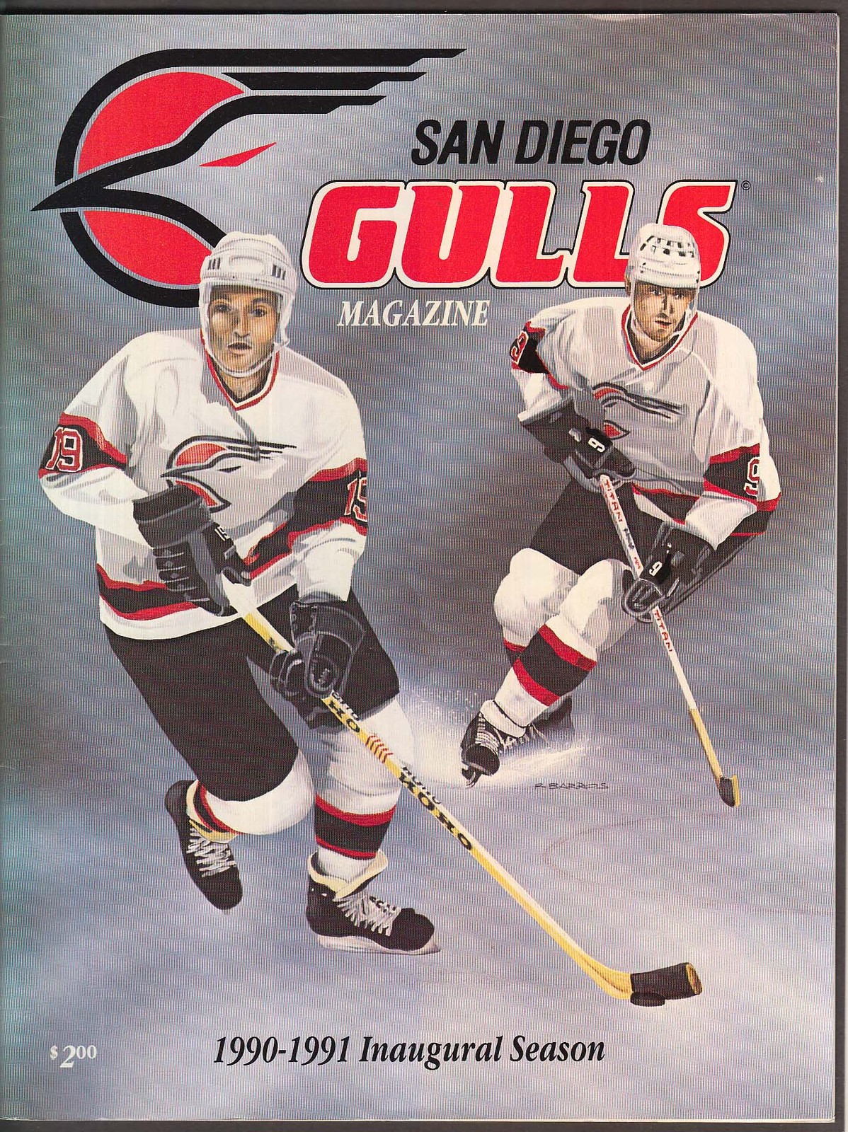 San Diego Gulls Magazine 1990-1991 Inaugural Season UNSCORED vs Komets
