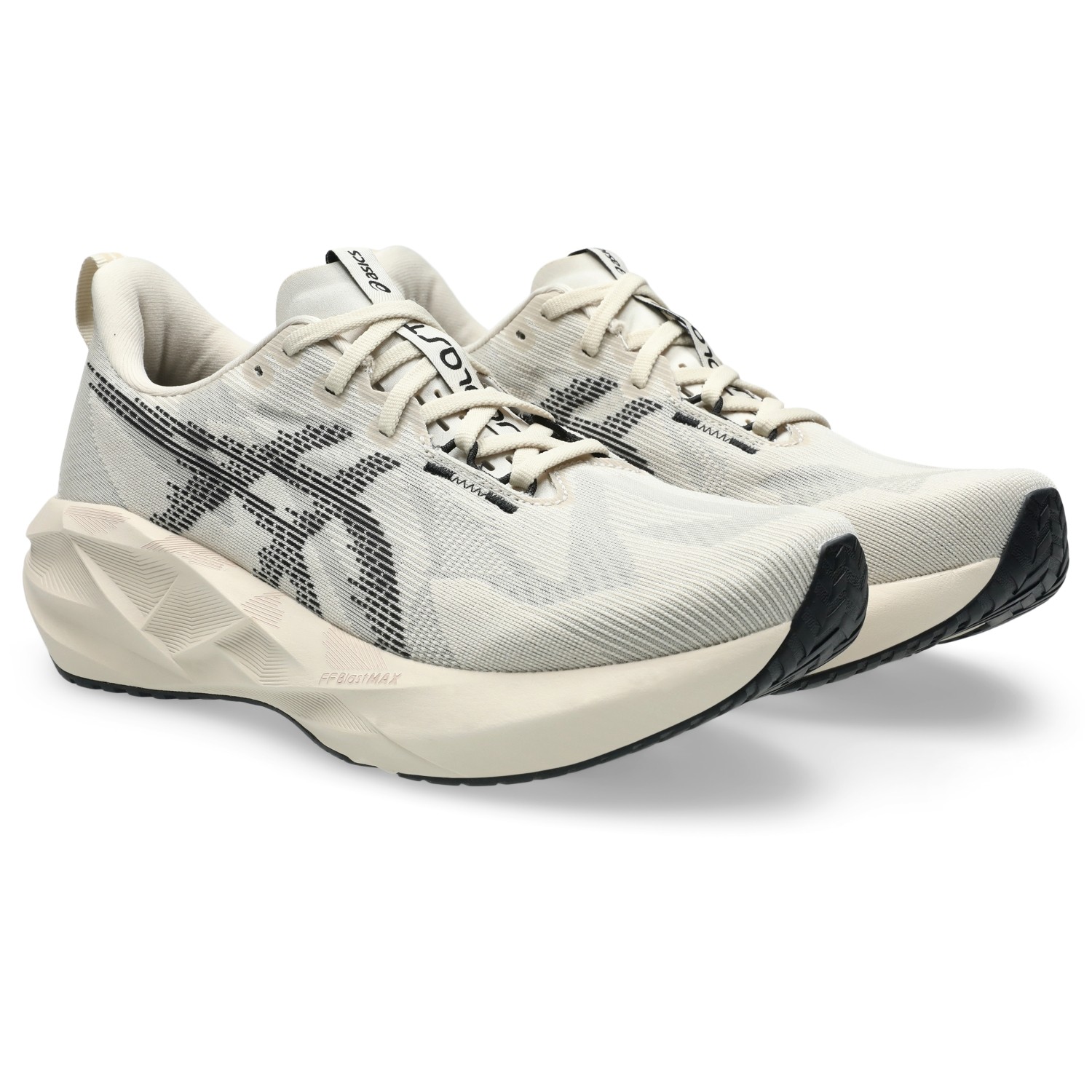 ASICS Men's Novablast 5 Running Shoes, Oatmeal/Black