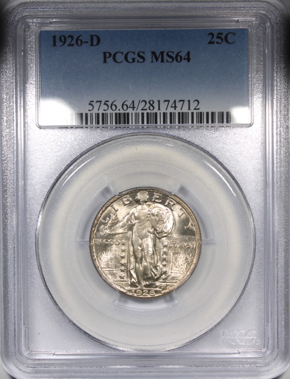 1926-D Standing Liberty Quarter PCGS MS64 Flashy 25C